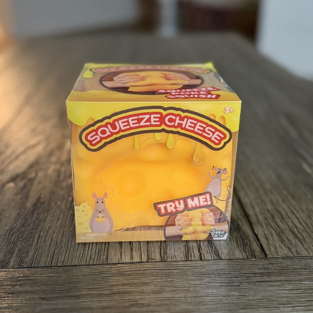 Giggle Zone Squeeze Cheese Block Large Squishy Sensory Fidget Stress Novelty Toy